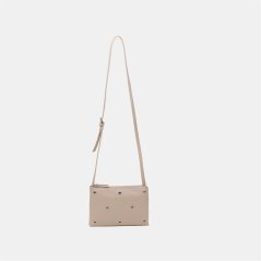 Firetrap Women's Faux Leather Double Zip Crossbody Bag Beige