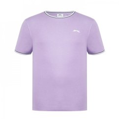 Slazenger Tipped T Shirt Mens Lavender