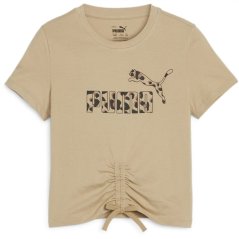 Puma Ess+ Animal Knotted Tee G T-Shirt Girls Tan