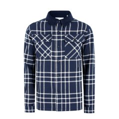 Firetrap Borg Check Overshirt Mens Navy