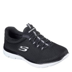 Skechers Mesh Bungee Slip-On W Memory Foam Low-Top Trainers Womens Black/White