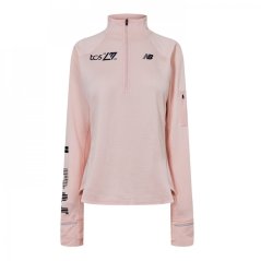 New Balance London Edition Heat Grid Half Zip Top Womens Pink/Grey