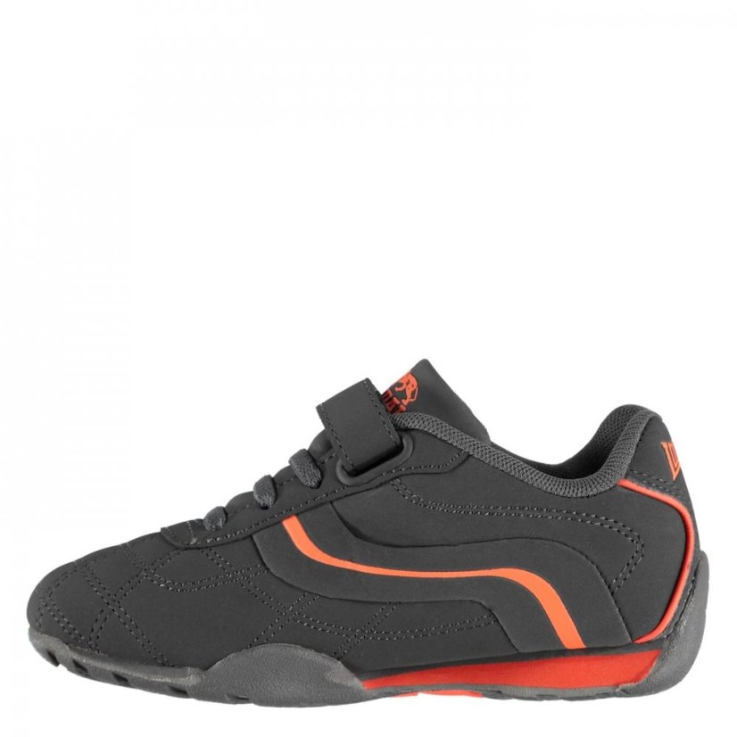 Lonsdale Camden Childrens Trainers Charcoal/Orange