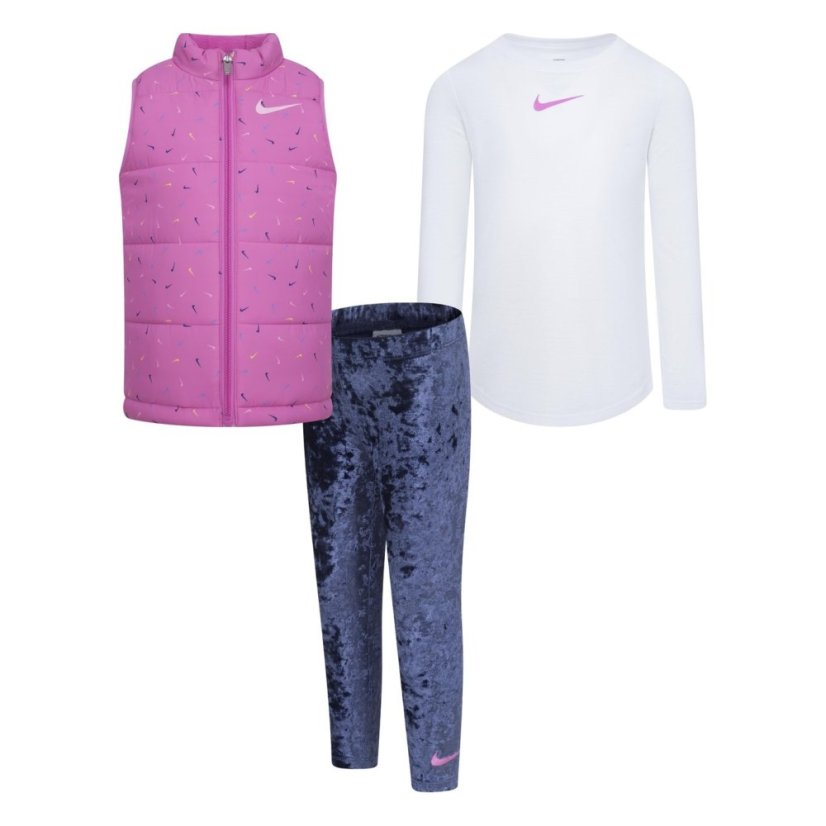 Nike Kids' 3 Pc Swooshfetti Vest Set Midnight Navy