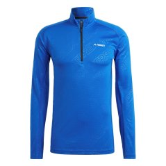 adidas Tracerocker Half-Zip Long-Sleeve Top Mens Bold Blue