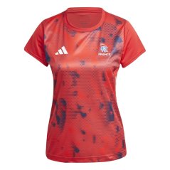 adidas Women's Short Sleeve Performance Gym Top Team Colleg Red