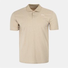 Slazenger Check Golf Polo Mens Taupe