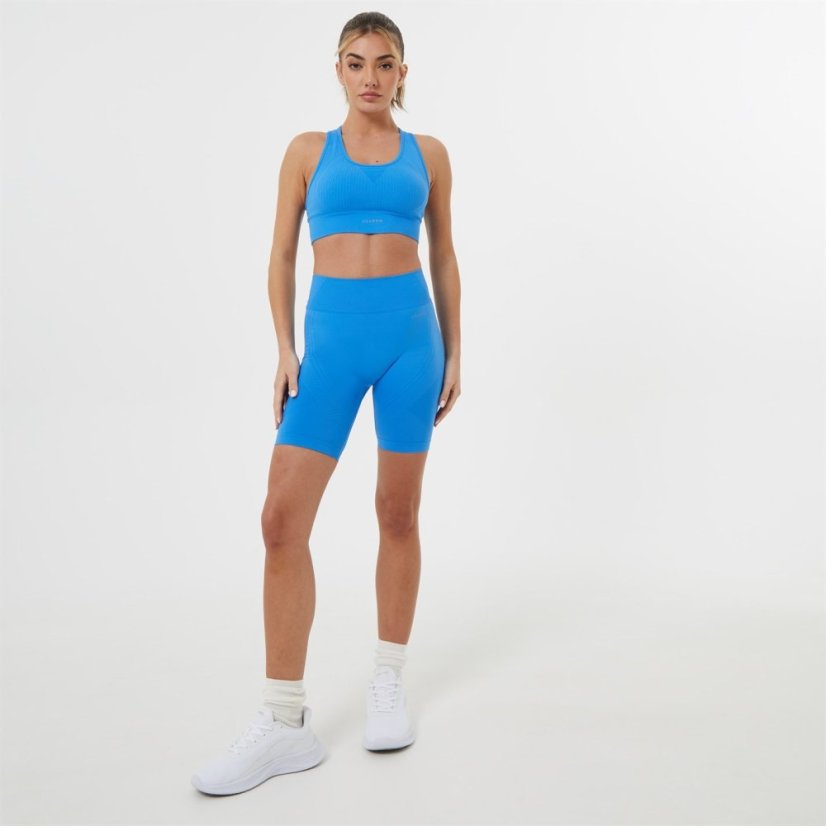 USA Pro Core Seamless Crop Sports Bra Sonic Blue