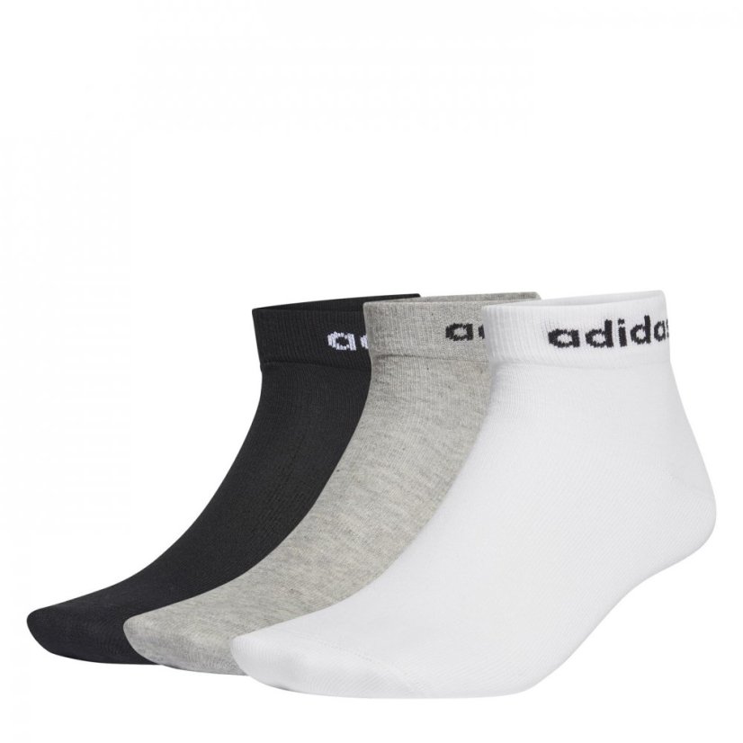 adidas Cushioned Ankle Socks 3 Pack Black/Wht/Grey