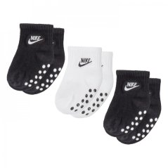 Nike Grippy Sock 3pk Baby Black/White