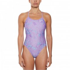 Nike Swim HydraStrong Lace-Up Tie-Back One-Piece Swimsuit Womens Cobalt Bliss
