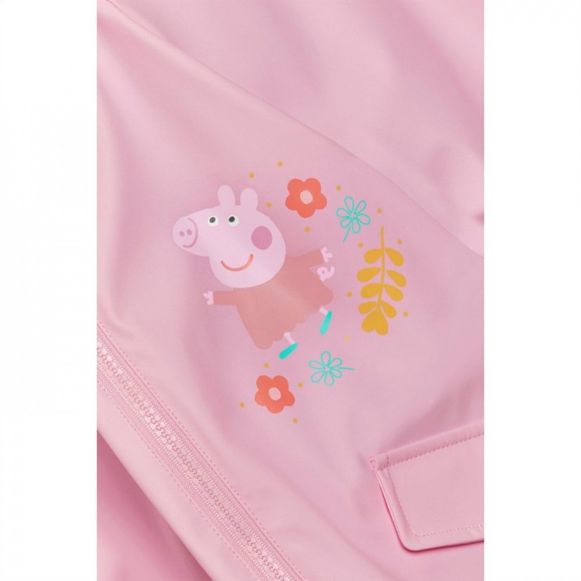 Character Peppa Pig Girls Fleece Lined Rain Coat Pink