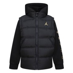 Air Jordan Kids' Lightweight Quilted Puffer Jacket Black/Gold