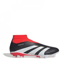 adidas Predator 24 League Laceless Firm Ground Football Boots Black/White/Red