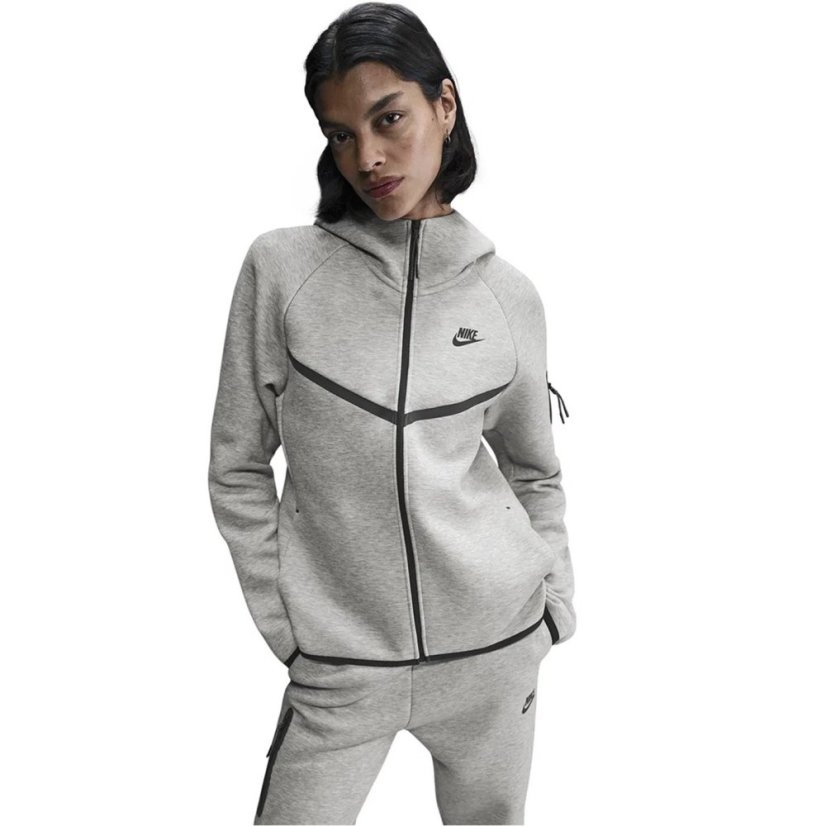 Nike Women's Tech Fleece Zip Hoodie Grey/Black