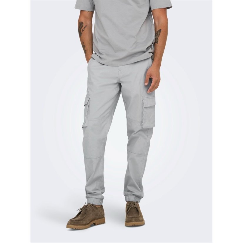 Only Men's Cargo Trousers Glacier Gray