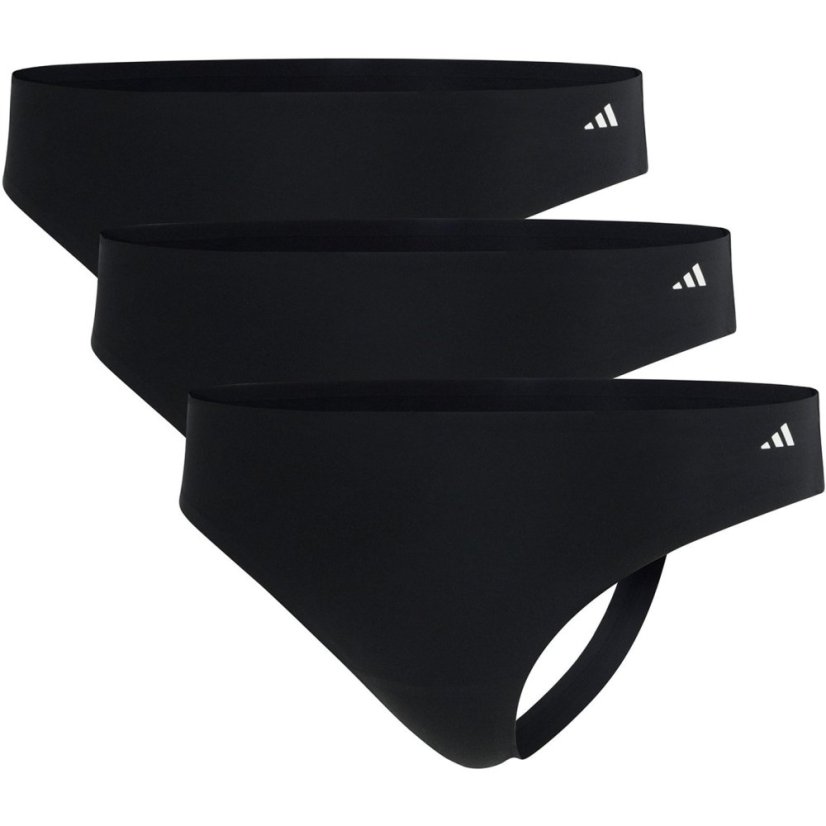 adidas Womens 3 Pack Thongs Black