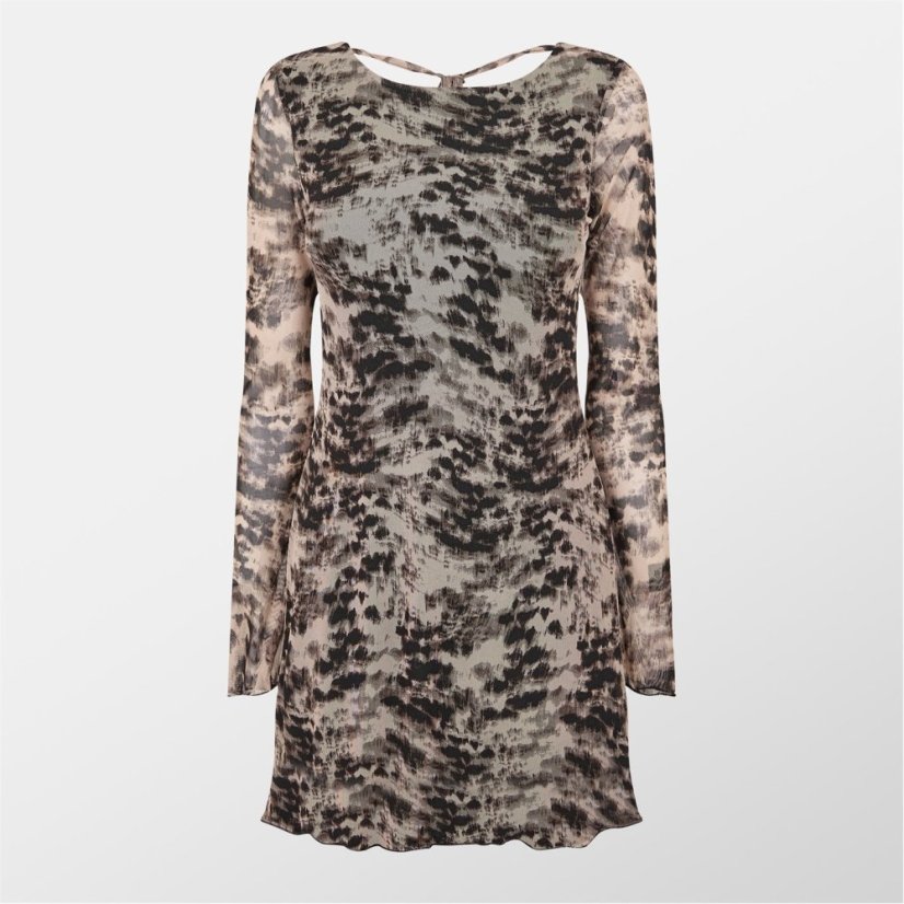 Firetrap Women's Tie Dye Mini Bodycon Dress Black Multi