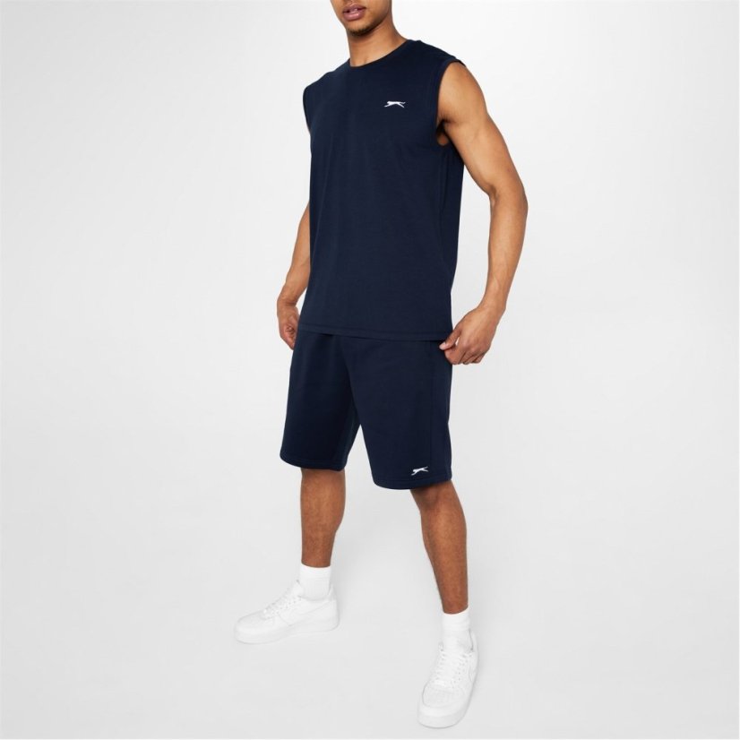 Slazenger Fleece pánske šortky Navy