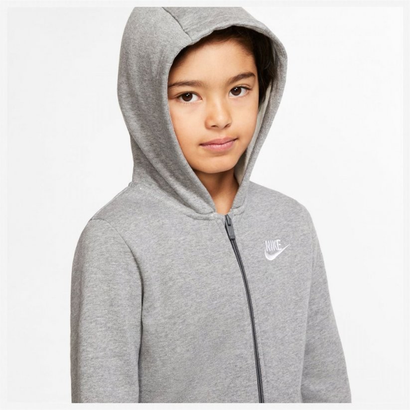 Nike Fleece Tracksuit Junior Boys Grey/White