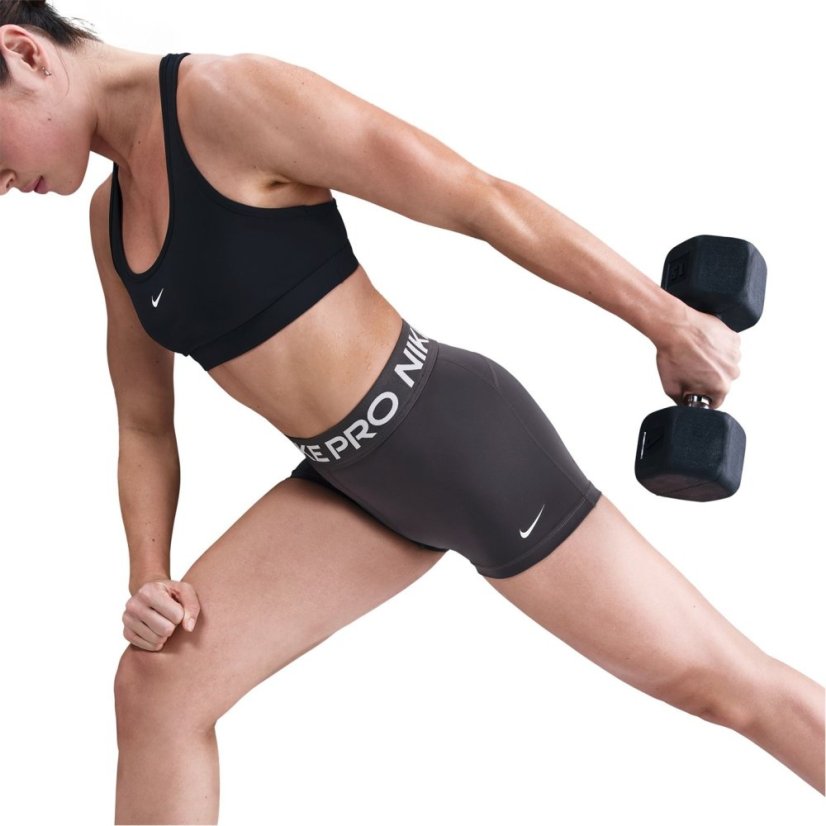 Nike Pro Three Inch Shorts Womens Thundr Grey/Wht