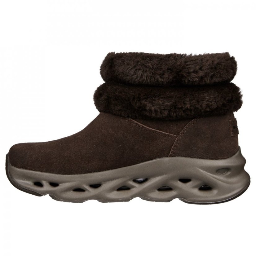 Skechers Go Swirl Tech Boot Ld99 Chocolate Suede