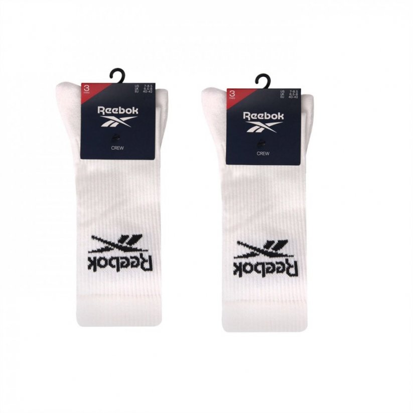 Reebok 6 Pair Sports Crew Socks White