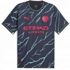 Puma Manchester City Authentic Third Shirt 2023 2024 Adults Navy Blue