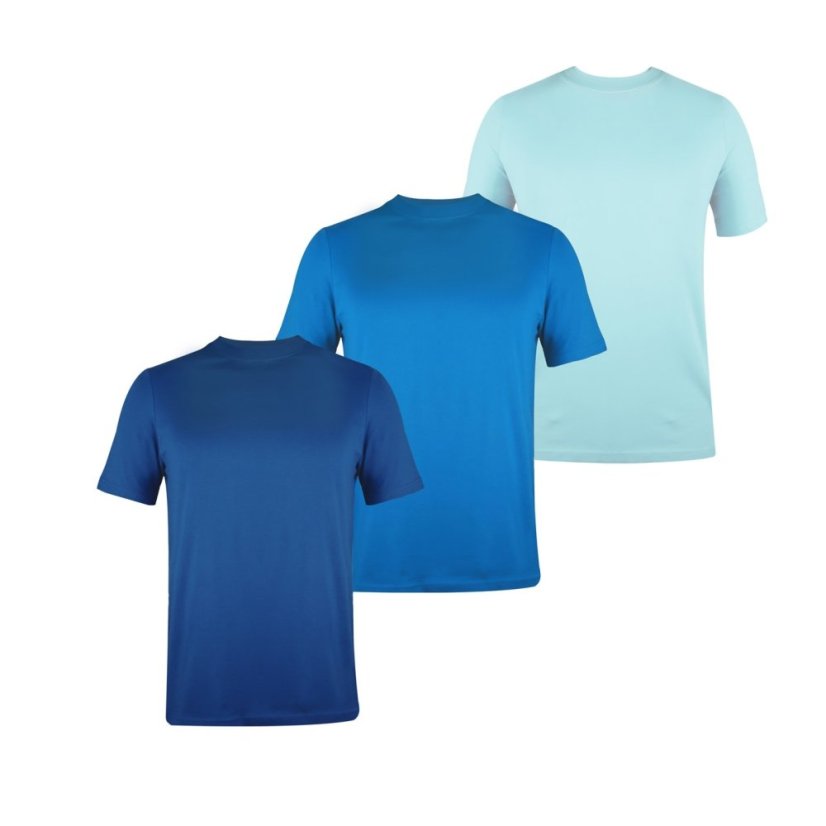 Donnay 3 Pack T Shirts Mens Teal/Turq/DkBlu