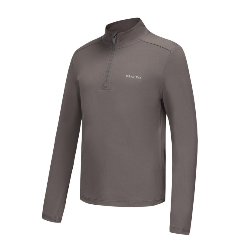 USA Pro 1/4 Zip Junior Charcoal
