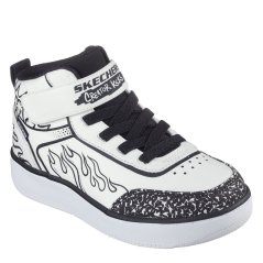 Skechers High Top Gore & Strap Sneaker Low-Top Trainers Unisex Kids White/Black