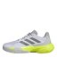 adidas Women's Courtjam Control 3 Clay Court Tennis Shoes White/Met/Lemon