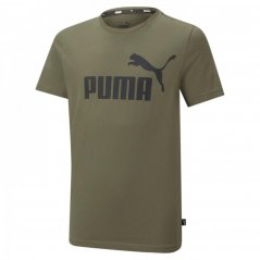 Puma Essentials Logo T Shirt Dark Moss