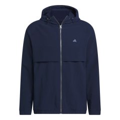 adidas Men's Go To Full-Zip Windbreaker Thermal Performance Golf Jacket Navy