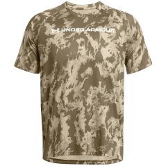 Under Armour Men's Tech Camo Short-Sleeve Performance Gym Top Khaki Base