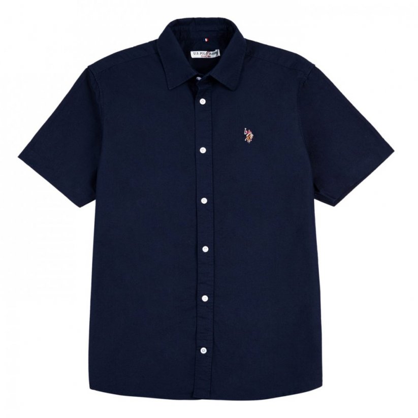 US Polo Assn US Polo Oxford Short Sleeve Shirt Mens Navy Blazer