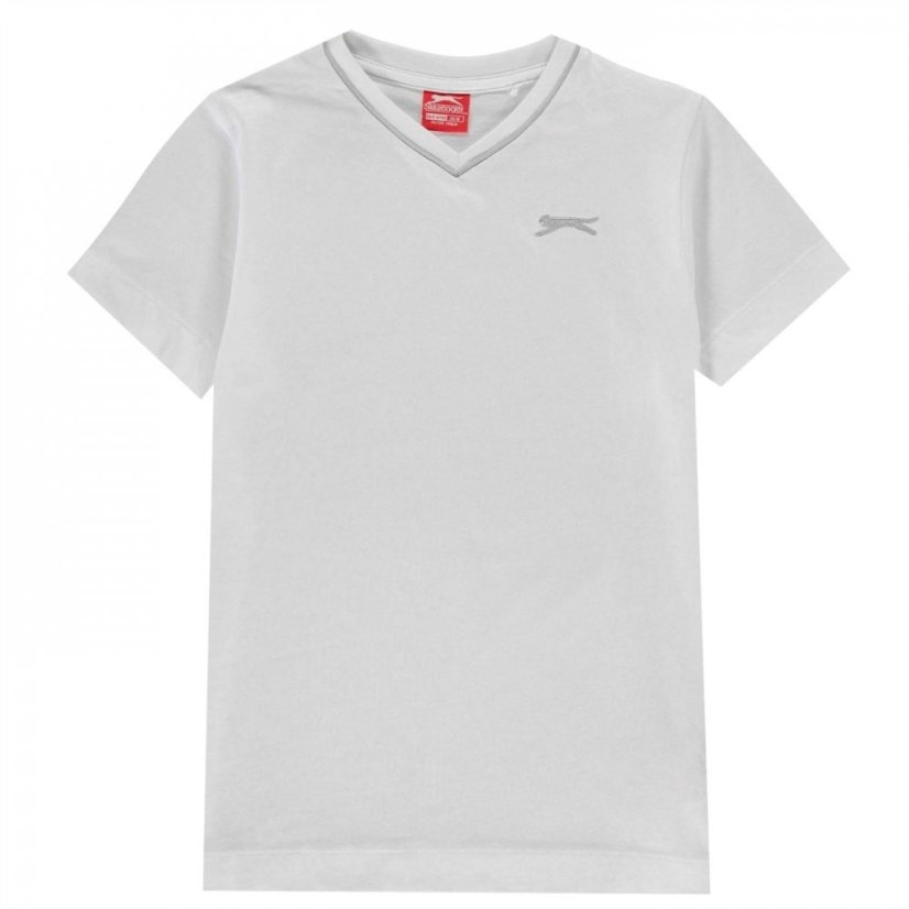 Slazenger V Neck T Shirt Junior Boys White