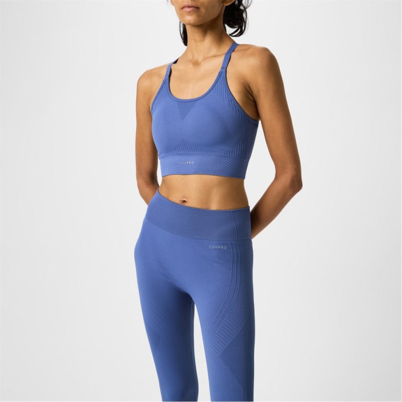 USA Pro Core High Rise Seamless Tights Womens Bijou Blue