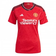 adidas Manchester United Home Shirt 2023 2024 Womens Team Red