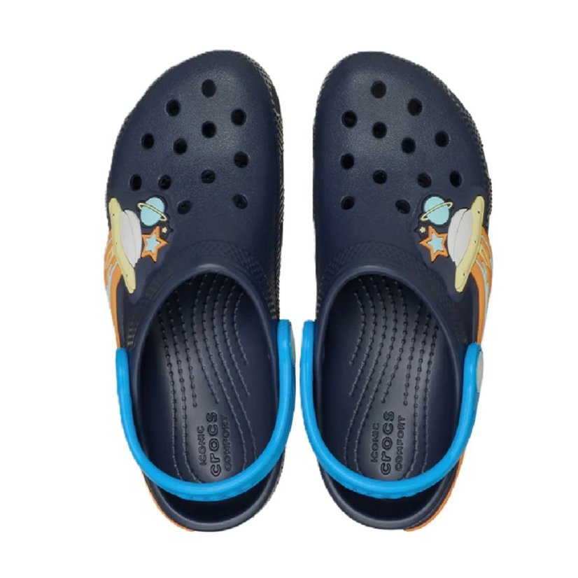 Crocs Unisex Kids Cls UFO Lights Clogs Navy