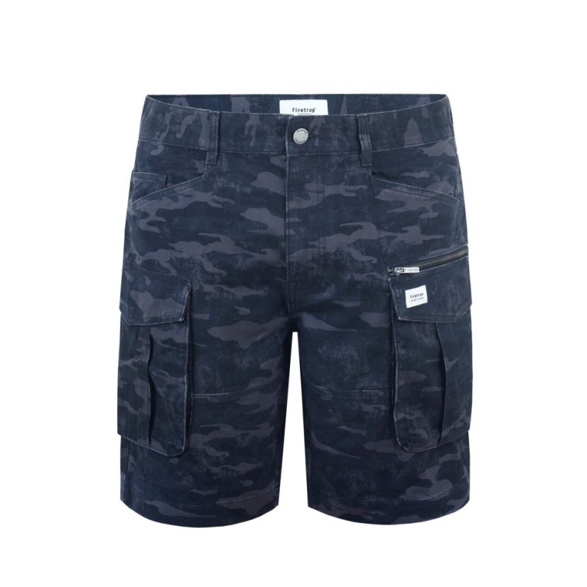 Firetrap BTK pánske šortky Black Camo