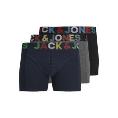 Jack and Jones Men's Ethan Cotton Trunks 3 Pack Dk Grey Melange