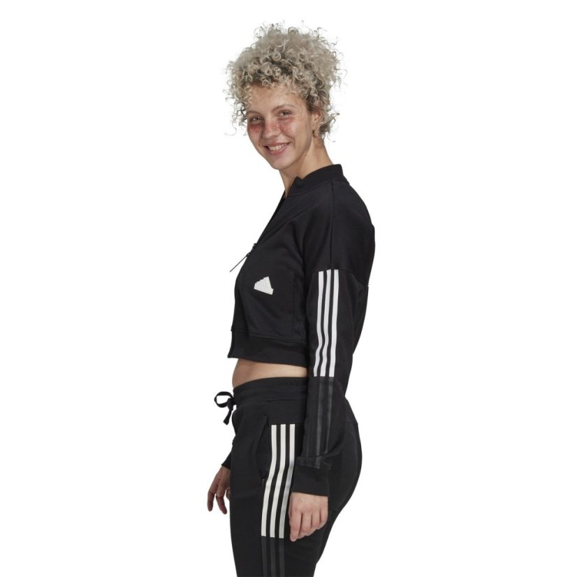 adidas Cropped Track Top Womens Sweatshirt Black