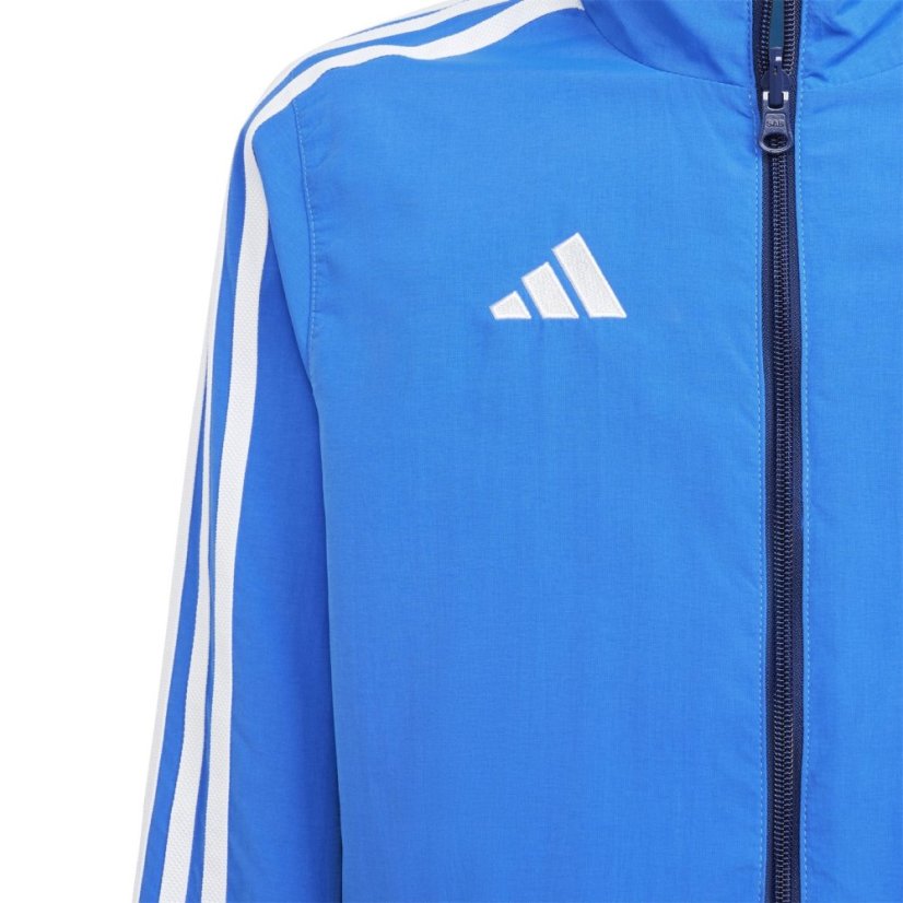adidas Kids' Anthem Italy Away Long Sleeve 2023 Anorak Blue