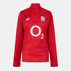 Umbro England Rugby Midlayer Top Womens Flame Scarlet