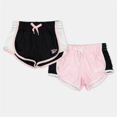 Reebok Black Jersey Jogger Shorts Pink Lady