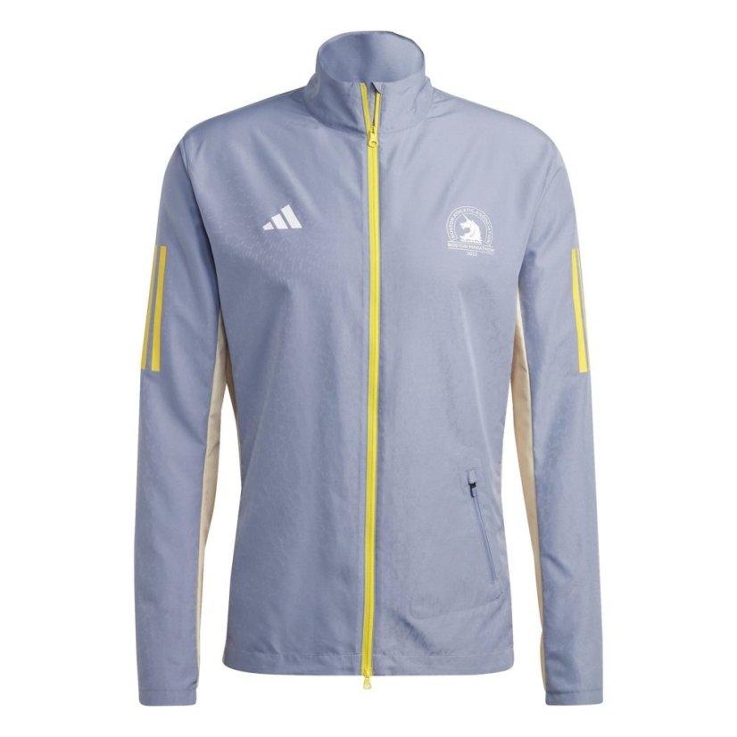 adidas Men's Boston Marathon 2023 Wind Resistant Long Sleeve Performance Training Jacket Purple