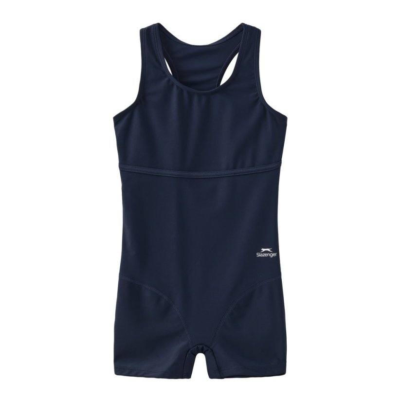 Slazenger LYCRA® XTRA LIFE™ Boyleg Swimming Suit Junior Girls Navy