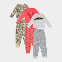 Star Kids' 3 Pack Cotton Fruit & Animal Print Long Sleeve Pyjama Set Animal