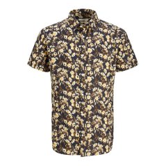 Jack and Jones Short-Sleeve Print Oxford Shirt Night Sky